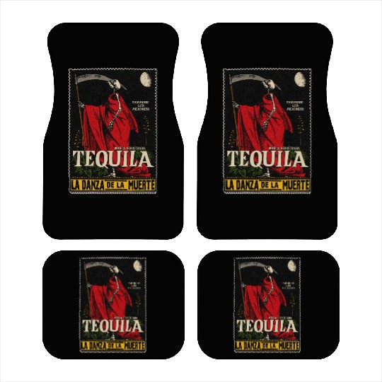 Vintage Mexican Tequila Calavera Car Mats