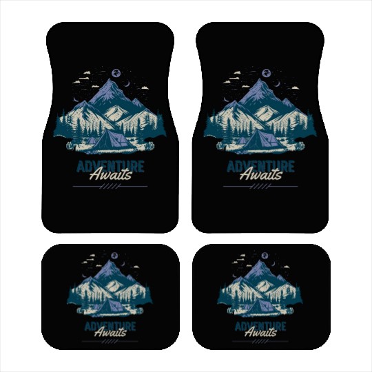 Adventure Awaits, Lets Go Camping Car Mats