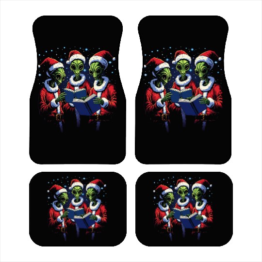 Alien Christmas Carolers Car Mats