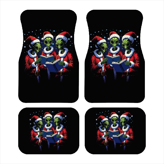 Alien Christmas Carolers Car Mats