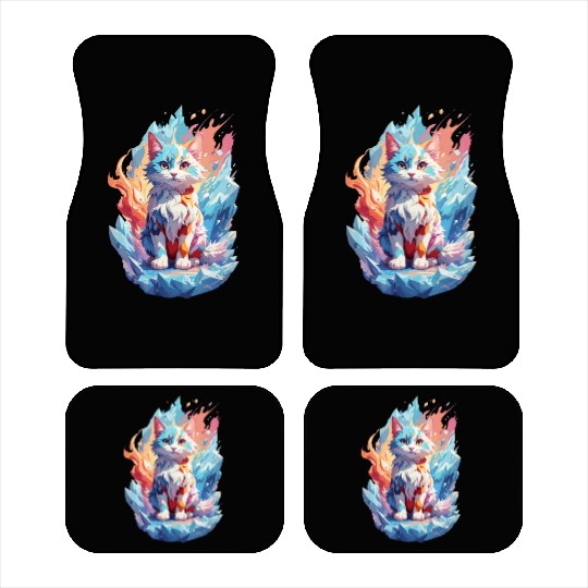 Cute Crystal Fantasy Cat Design Car Mats