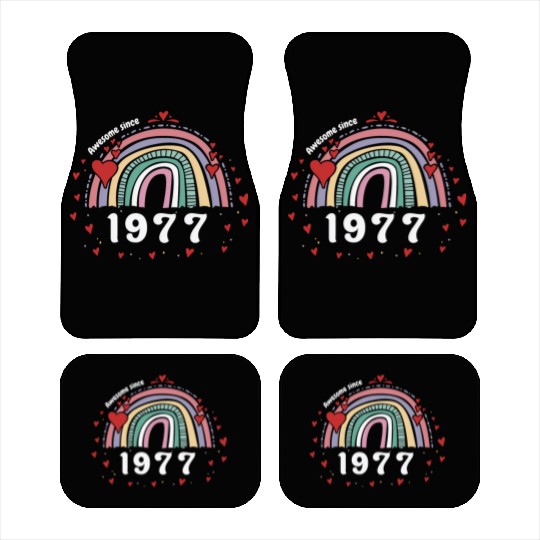 Cute Rainbow Awesome 1977 - 46th Birthday w/ Car Mats