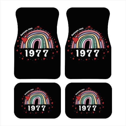 Cute Rainbow Awesome 1977 - 46th Birthday w/ Car Mats