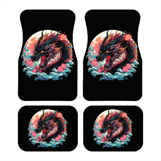 Tokyo Asia 80s Japanese Retro Dragon Dragon Car Mats