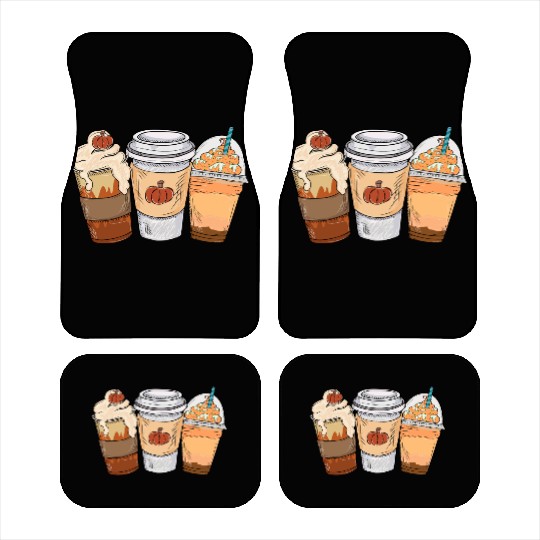 Fall Coffee Drink Thanksgiving Car Mats