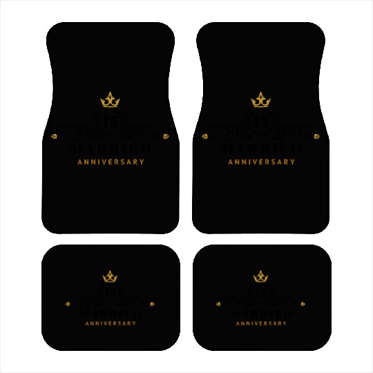 Wedding Anniversary 15 Years Car Mats