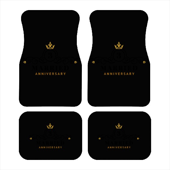 3rd Wedding Anniversary Car Mats