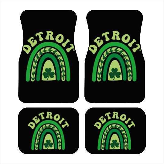 Detroit Michigan Irish Shamrock Kawaii Rainbo St Car Mats