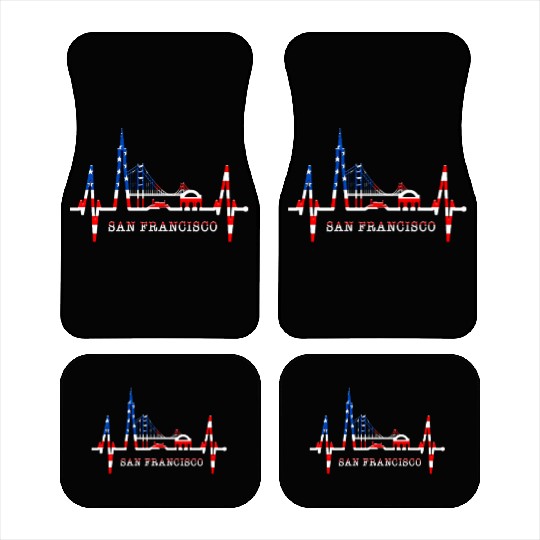 San Francisco Skyline Heartbeat California Lover Car Mats