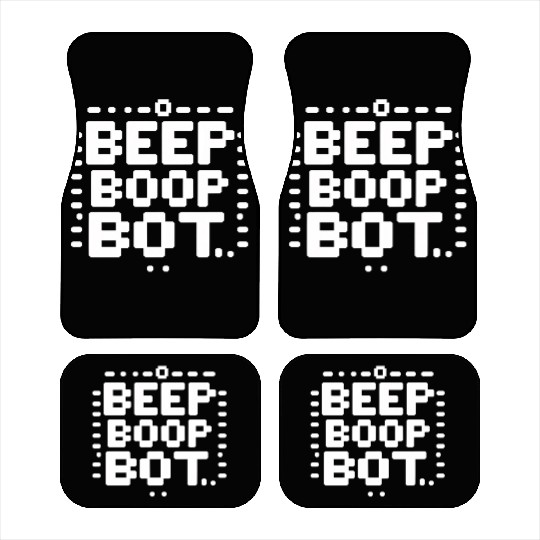 Beep Boop Bot - Retro 8-bit Robot Typography Car Mats