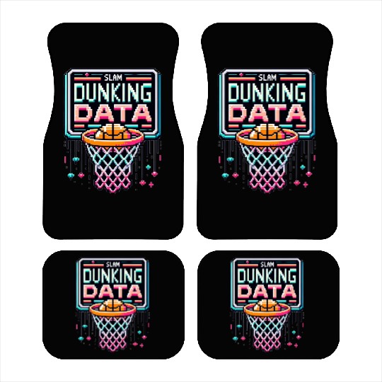 Slam Dunking Data - Retro 8-bit Basketball Hoop Car Mats