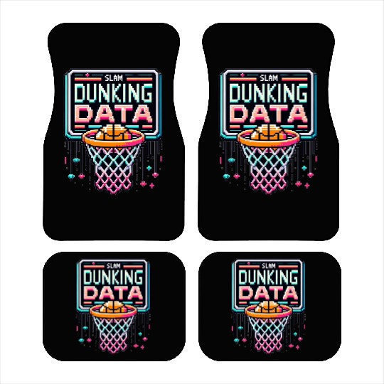 Slam Dunking Data - Retro 8-bit Basketball Hoop Car Mats
