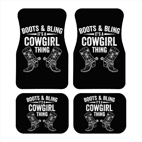 Funny Cowgirl Boots Bling Women Giftamerican pharo Car Mats