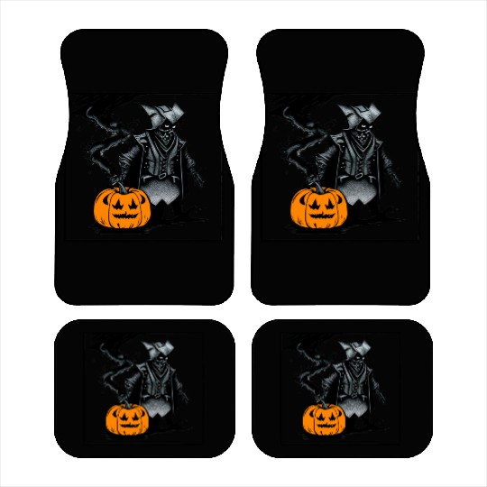 A Monstrous Pumpkin Shrouded in Black Smoke Car Mats