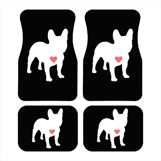 I Heart My Frenchie Car Mats