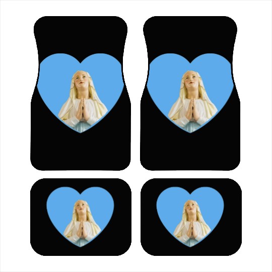 Virgin Mother Mary Praying Blue Heart Car Mats