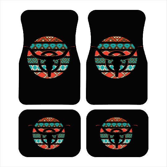 Retro Cow Skull Car Mats
