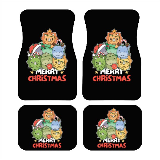 Dinosaur Christmas Tree Merry Christmas Car Mats