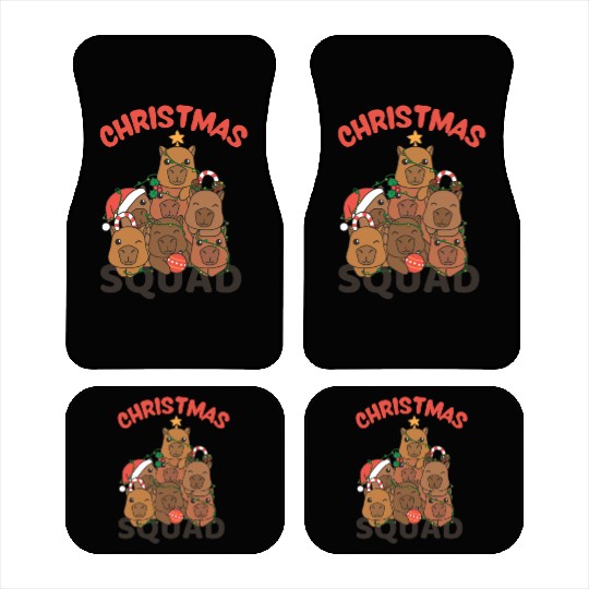 Capybara Christmas Tree Christmas Squad Capybaras Car Mats