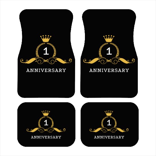 One Year of Happiness / 1th Wedding Anniversary Car Mats