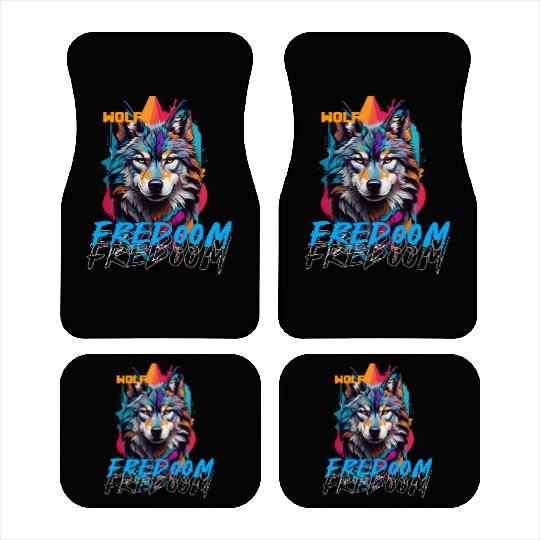Incredible wolf face street Car Mats