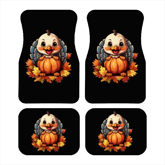 Pumpkin Bird Turkey Holiday Animal Pet Lover Car Mats