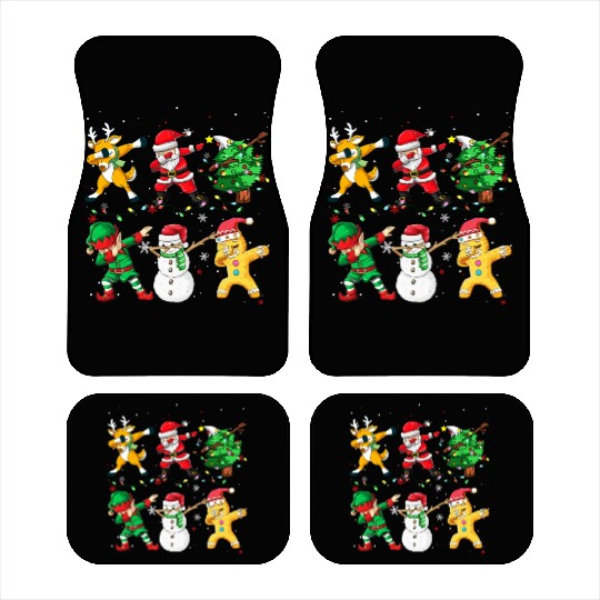 Dabbing Santa Elf Friends Christmas Boys Girls Men Car Mats