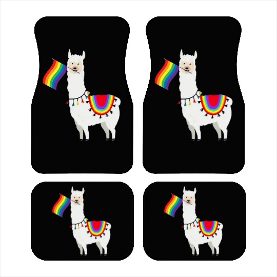Lgbt Flag Llama Gay Lesbian Car Mats
