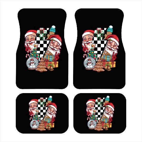 Retro Christmas, Santa, Groovy, Disco Ball, Frosty Car Mats