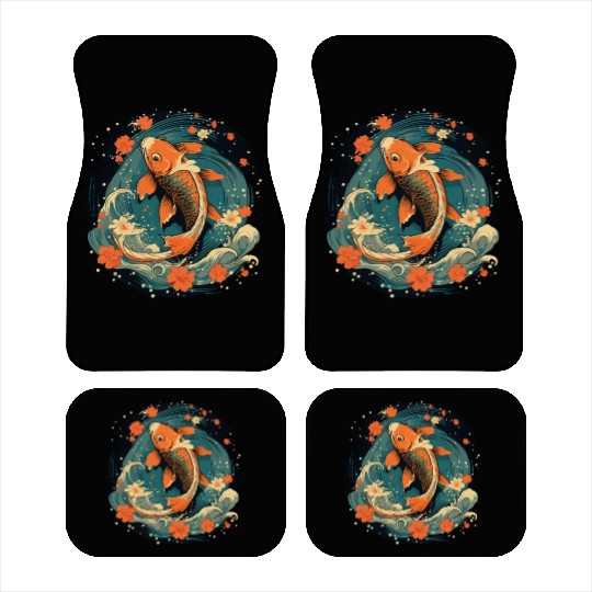 Koi Fish Koi Carp Japanese Koi Garden-Pond Koi Car Mats