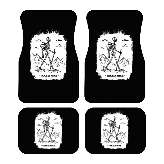 Take a Hike - White Ink Car Mats