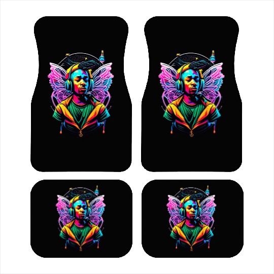 Colorful Butterfly person effect Car Mats