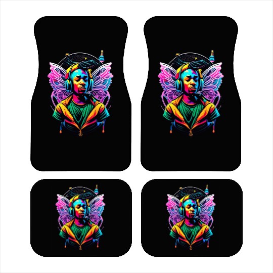 Colorful Butterfly person effect Car Mats