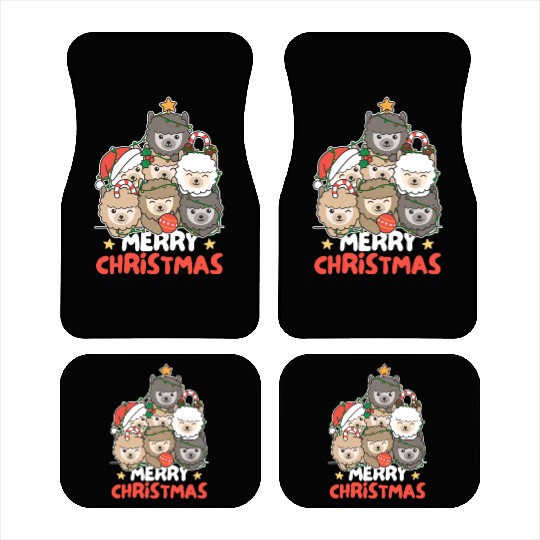 Alpaca Christmas Tree Merry Christmas Car Mats