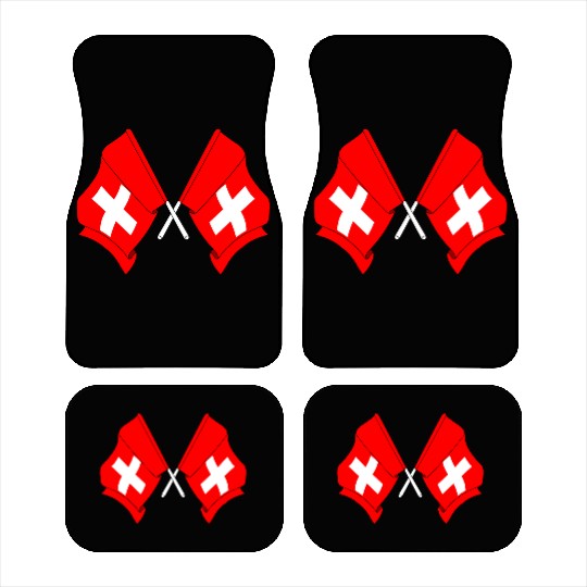 Two flags of Switzerland crossed Car Mats