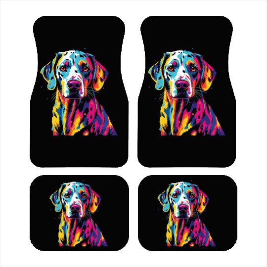 Watercolor Colorful Dalmatian Car Mats