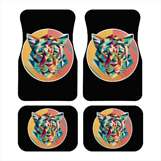lion geometric Car Mats