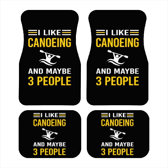 3 People Canoeing Canoe Car Mats