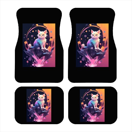 Cute Crystal Fantasy Cat Design Car Mats