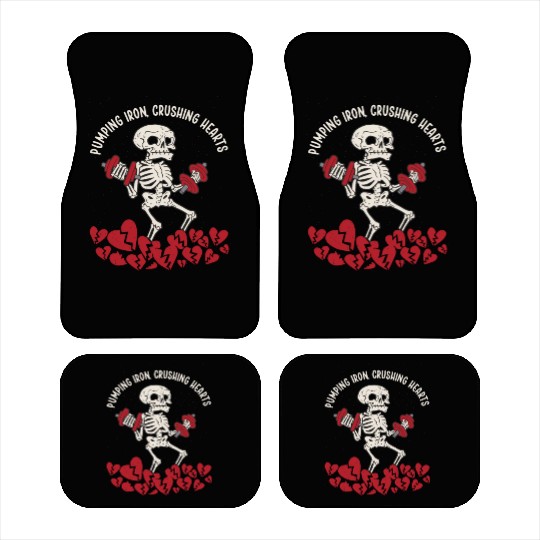 Anti Valentine´s Day Broken Heart Powerlifting Gym Car Mats