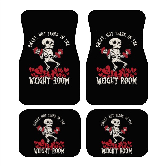 Anti Valentine´s Day Broken Heart Powerlifting Gym Car Mats