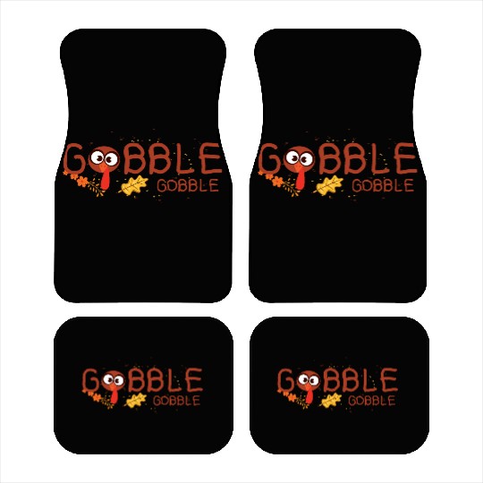 Thanksgiving Gobble Car Mats Funny Turkey Graphic