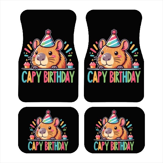 Capybara Capy Birthday Pun Happy Birthday Car Mats