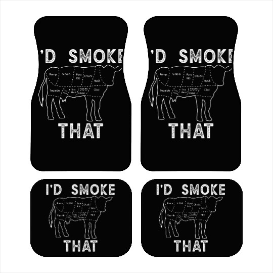 Chef Butcher Cook BBQ I d Smoke That Cow Beef Car Mats
