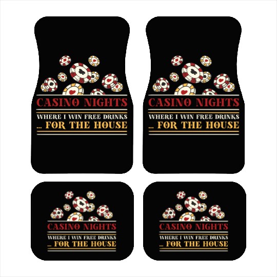 Poker Casino Poker Player Gambling Roulette Car Mats