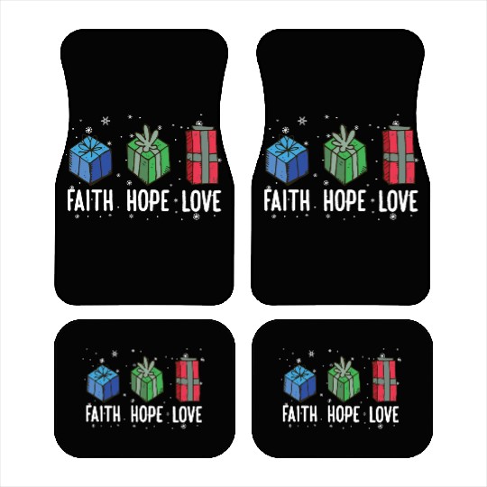 Faith Hope Love Religious Family Christmas Car Mats