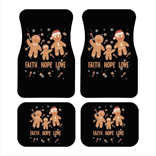Gingerbread Man Faith Hope Love Religious Car Mats