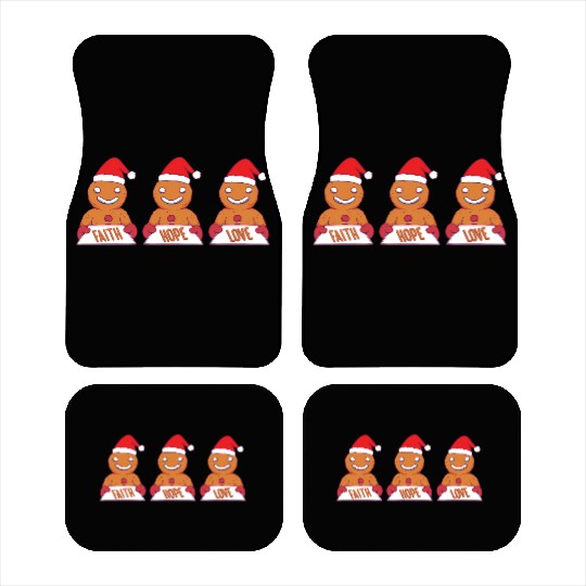 Gingerbread Man Faith Hope Love Religious Car Mats