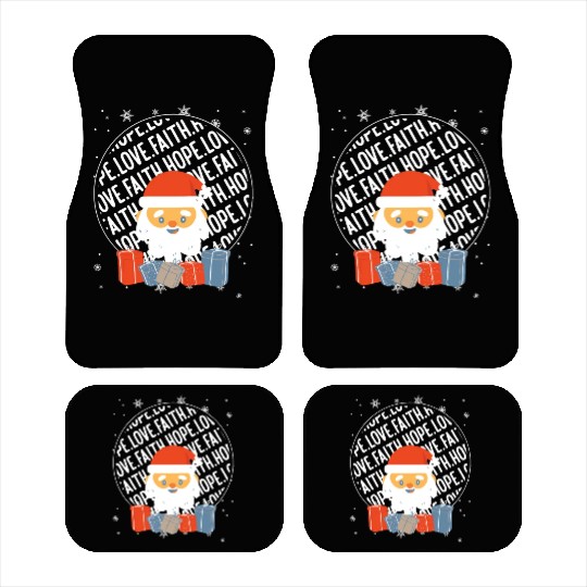 Faith Hope Love Religious Family Christmas Santa Car Mats