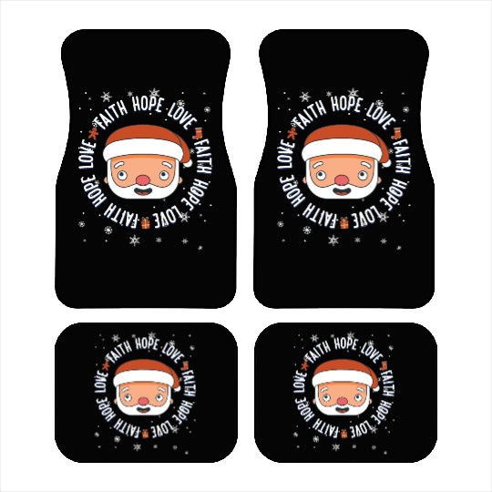 Religious Family Faith Hope Love Christmas Santa Car Mats